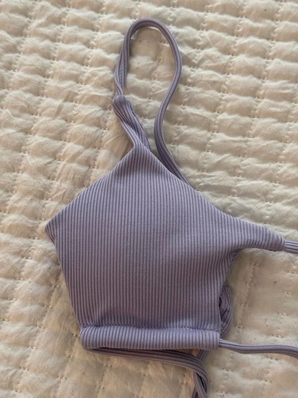 SHEIN light purple ribbed bikini top - Size M